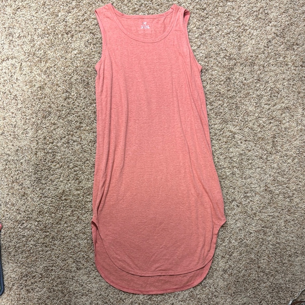 aerie Coral Sleeveless Midi Dress